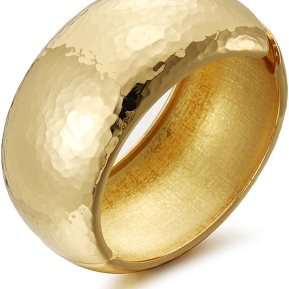 Gold Copper Chunky Wide Cuff Bracelets for Women, Handmade, Hypoallergenic, Gift